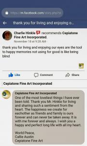Lovely Comment From A New Cepiatone Fine Art Friend